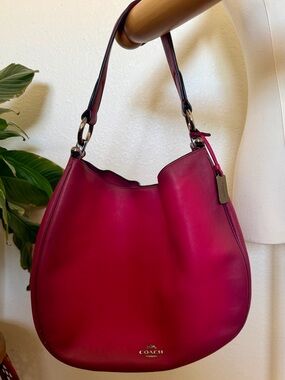 Coach Leather Hobo Bag in Berry Pink